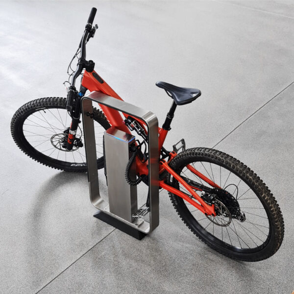 Design Award Winner Q-RACK E-Lock Station - Electric Bike Charging Station with 2 Sockets and Lockable compartments for your charger